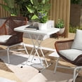 thumbnail image 2 of Outsunny Table d'Appoint de Patio Portable, Table d'Appoint d'Extérieur Réglable, Blanc, 2 of 10