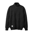 thumbnail image 4 of Dpytoraw Male High Neck Fold Over Pullover Sweater For Autumn And Winter Solid Color Plaid Plaid Warm Turtleneck Top, 4 of 5