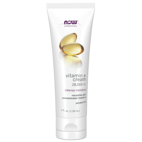 NOW Solutions, Vitamin E Cream 28,000 IU, Intense Moisture, Concentrated Vitamin E, 4-Ounce