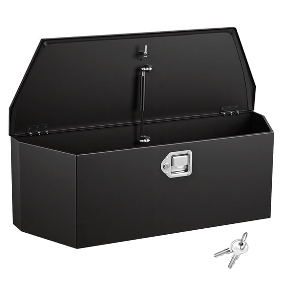 KFFKFF Steel Trailer Tongue Tool Box, 36" x 12.3" x 12", Durable Storage Organizer with Lock and Keys, Utility Chest for Truck Beds, RVs, SUVs, and Off-Road Vehicles, Black