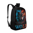 thumbnail image 2 of Uourmeti Wolf Pattern Design Daypack for Adults, 17 Inchs Durable Practical Large Capacity School Backpack for Work Travel, 2 of 6
