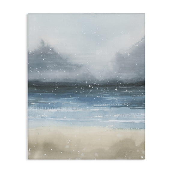 Stupell Industries Contemporary Beach Snowfall Ocean Shore Canvas Art, 30 x 40, by Grace Popp