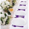 thumbnail image 7 of 75  Purple  Cutlery  Purple   Forks and Spoons Disposable Silverware Set for 25 Guest Camping Birthday  Shower Party Cutlery Set, 7 of 7