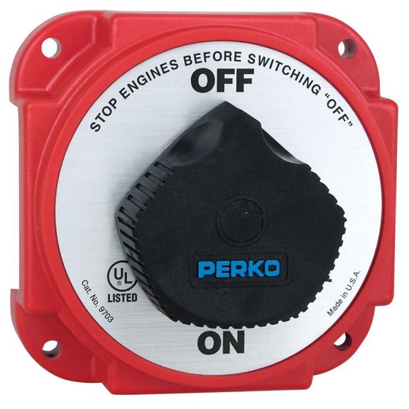Interruptor de desconexión de batería Perko 9703DP Heavy Duty con alternador