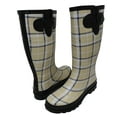 thumbnail image 2 of Starbay Women's Rubber Rain Boots, Beige Plaid, 2 of 3