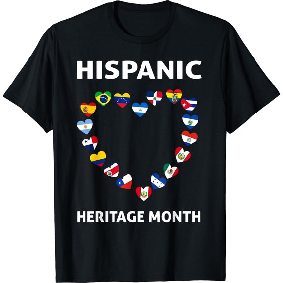 National Hispanic Heritage Month T Shirt All countries Flags T-Shirt