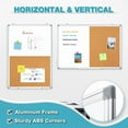 thumbnail image 6 of Combination Board Dry Erase Cork Board Combo Magnetic Whiteboard with Pen Tray Eraser Markers Magnets and Push Pins 36"x 24", Silver Aluminium Frame, 6 of 9