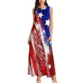 thumbnail image 4 of Robes Filles Mode Femmes Col en V Sans Manches Soirée d'Été Fête Imprimé Poches Gilet Longue Robe Femmes Robe en Liquidation, 4 of 7