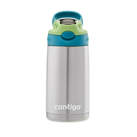 Contigo Kids AUTOSPOUT Straw Insulated Stainless Steel Water Bottle with Easy-Clean Lid, 13 oz., Juniper & Green (Best Way To Clean Water Bottles)