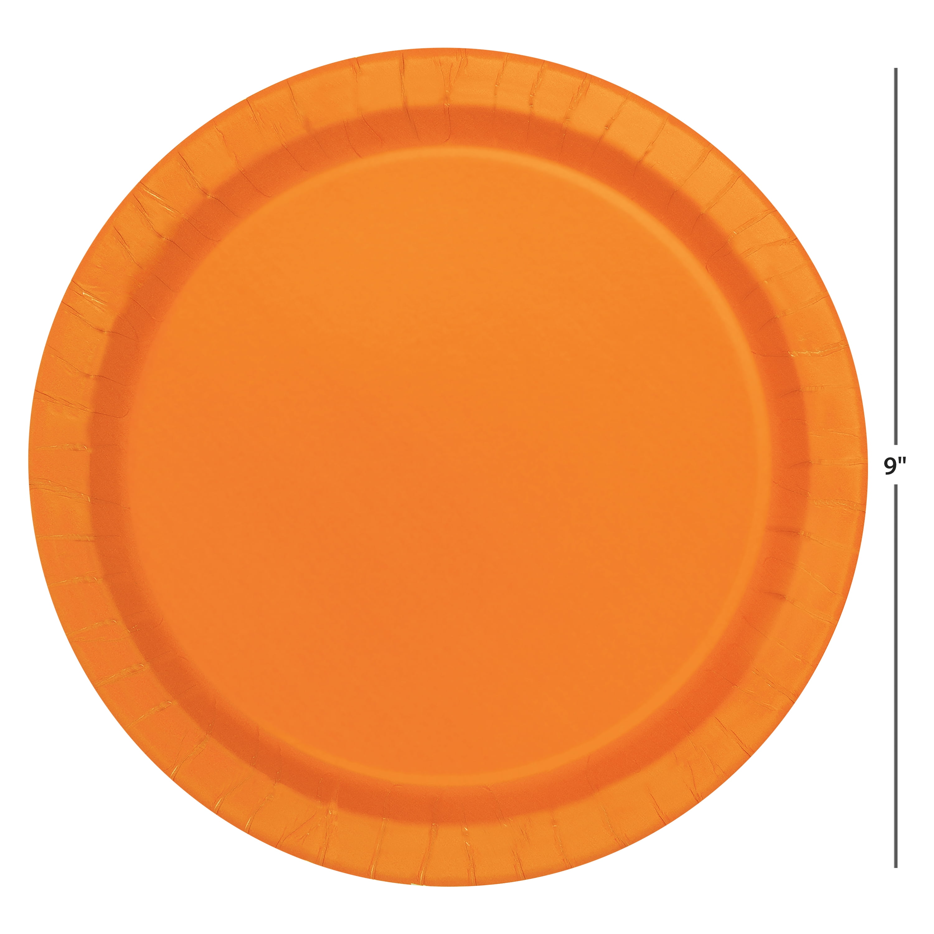 9 Inch Tangerine Paper Dinner Plates, 20 count, by Way to Celebrate