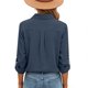 thumbnail image 4 of Camisas de Manga Larga para las Mujeres Blusa de Túnica de Imitación de Botón de Solapa de Ajuste Suelto con Tela Suave, Top de Verano Transpirable para Uso Diario Informal, 4 of 7