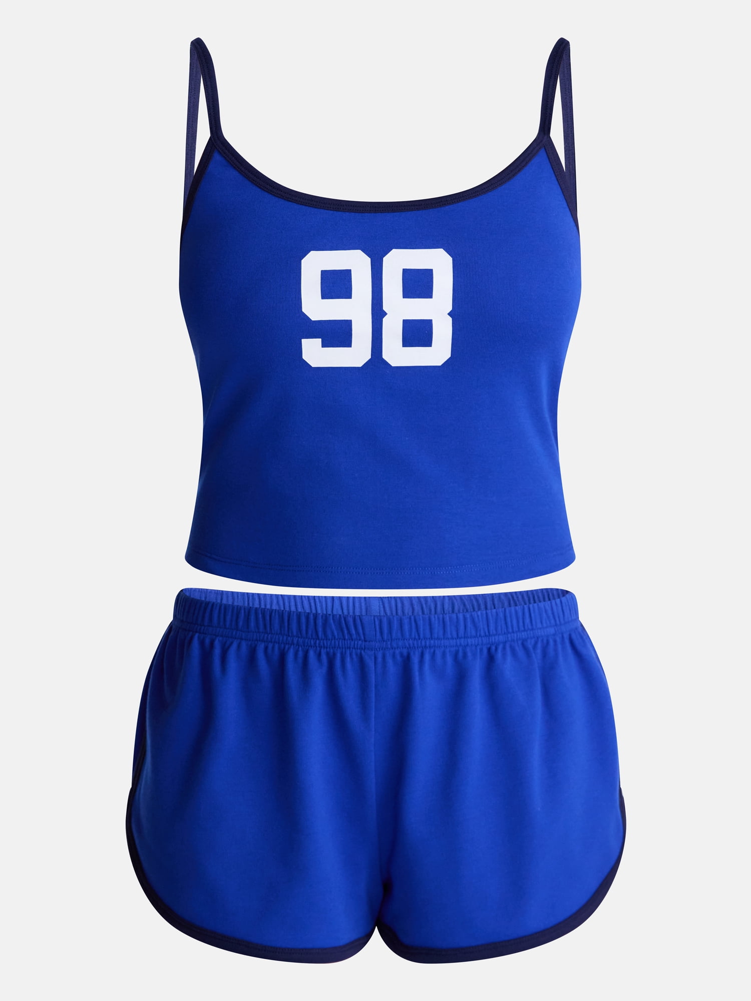 No Boundaries Sports Tank Top and Shorts Sleep Set, 2-Piece, Women's XS-XXL