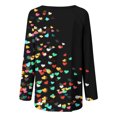 thumbnail image 5 of Qertyioot T-Shirt Graphique pour Femmes de la Saint-Valentin à Manches Longues, Haut Tunique Décontracté à Col Rond, 5 of 5