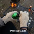 thumbnail image 3 of Leather Fire Resistant Heat Resistant Glove Outdoor Barbecue Heat Resistant Wear Resistant Two Layer ,Easy to Use, 3 of 6