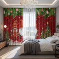thumbnail image 2 of Red Gnomes Christmas Blackout Curtains for Bedroom/Living Room, Pinch Pleated Black Out Curtains, Xmas Tree Balls Snowflake Room Darkening Window Drapes with Hooks 2 Panels, 39"x70", 2 of 8
