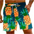 thumbnail image 2 of Puntoco Pantalones Cortos De Playa Para Hombre, Pantalones Cortos Estampados Con Bolsillo Con Cordón, Amarillo Xl, Pantalones Cortos Hombre, 2 of 6