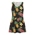 thumbnail image 3 of Tropical Print Dress for Women Sleeveless V Neck Summer Mini Dress Casual Vacation Beach Sundress, 3 of 6