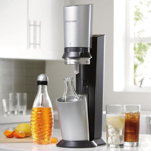 SodaStream Crystal Home Soda Maker and SodaStream My Water Variety All  Natural, 3ct, 40ml - Unsweetened Soda Mix, includes Lemon Orange Raspberry