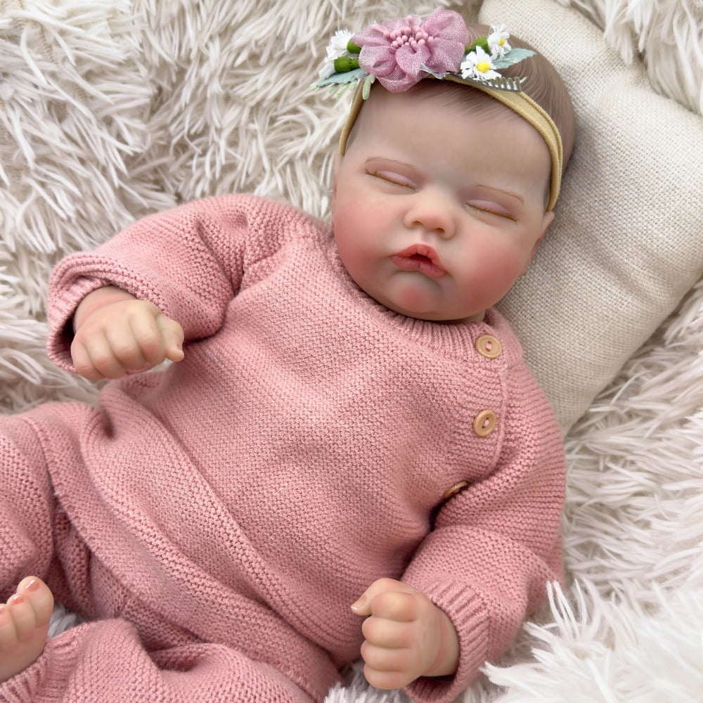 19inch Reborn Baby Doll Quinbee Newborn Baby Size Real Picture Handmade 3D Skin Painted Hair Visible Veins