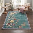 thumbnail image 5 of DEORAB 2x7 Runner Rugs Vintage Floral Deep Emerald Low Pile Machine Washable Rug Non Slip Rug for Hallway, Kitchen, Entryway, 5 of 6