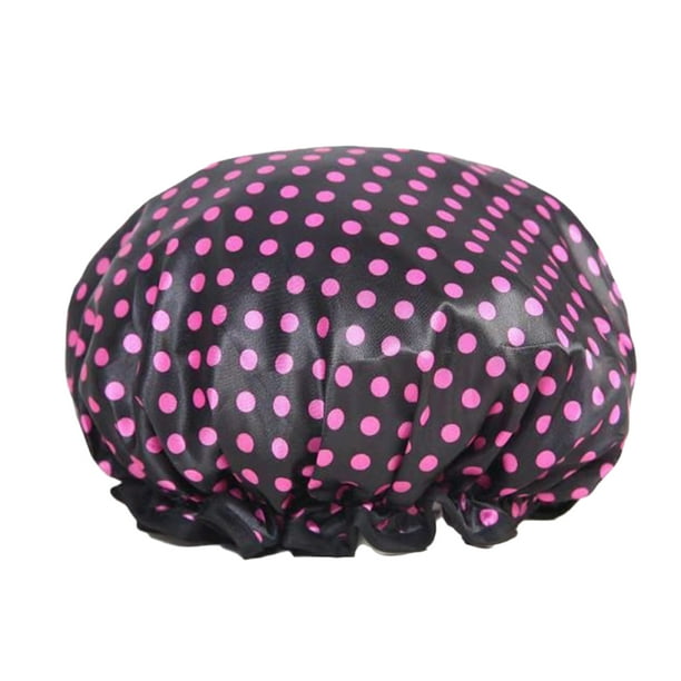 Sonducket Gorro de baño para mujer, suministros para baño, gorros para el pelo de ducha altos impermeables dobles, cubierta para cabeza de niña para Sombreros punto morado Sonducket AP010840-10B