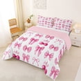 thumbnail image 2 of jejeloiu Cute Bow Knot Full Size Comforter Sets,Pink Cherries Bedding Sets For Bowtie Girl Reversible 3pcs, 2 of 7