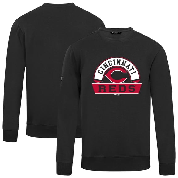 Men's Levelwear Black Cincinnati Reds Zane Banner Arch Sweatshirt