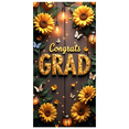 thumbnail image 1 of Congrats Grad Banner Sunflower Decor Backdrop Graduation Party Decoration Background Props Indoor Outdoor Celebration Removable Easy Setup, 1 of 4