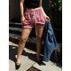 thumbnail image 5 of Pantalones cortos Tsseiatte de moda para mujer, con volantes a cuadros, cordón ajustable, cintura elástica, pantalones cortos casuales de verano, 5 of 6