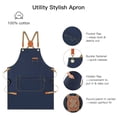 thumbnail image 3 of Chef Apron for Men Women with Pockets - Cross Back Kitchen Apron Cooking, Baking, BBQ, Art Painting - Cotton Canvas Work Aprons, 3 of 7
