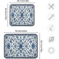 thumbnail image 3 of Blue Floral Dish Drying Mat, Absorbent Microfiber Pad Protector For Kitchen Counter Top Mat Dish Drainboard 18x24in, 3 of 7