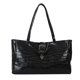 thumbnail image 1 of Bolso de hombro para mujer Bolso de mano vintage de gran capacidad de cuero PU (Negro), 1 of 2