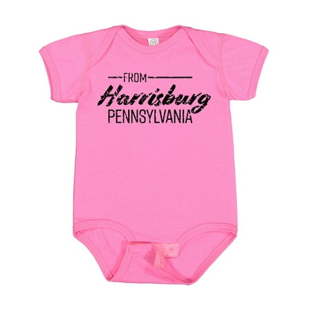 

Inktastic From Harrisburg Pennsylvania in Black Distressed Text Gift Baby Boy or Baby Girl Bodysuit
