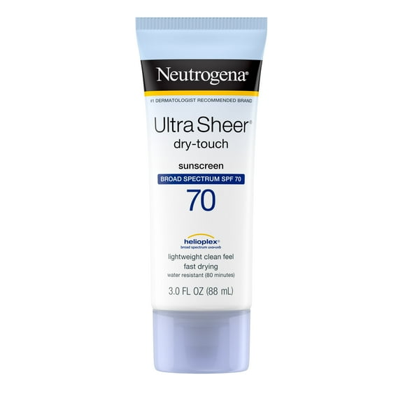 Neutrogena Ultra Sheer Dry-Touch SPF 70 Sunscreen Lotion, 3 fl. Oz - 2 Pack