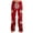 Deep Red, variant on Women's Drawstring Christmas Printed Casual Pants, Long Trousers with Elastic Waist for Comfortable Wear, Festive Design for Holiday Season,Dark Green,2XL
