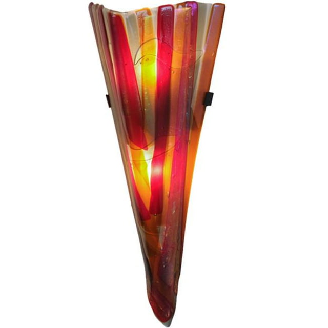 Meyda 144680 8 Po Metro Fusion Marina Applique Murale&44; Rouge & Fumée & Ambre & Irid Clair