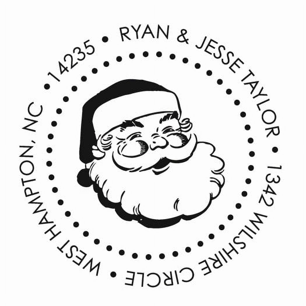 Personalized Round Self-Inking Stamp - Santa