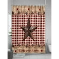 thumbnail image 5 of Fsddascl Country Star Farm Shower Curtain Set - 72" x 78" Washable Bathtub Curtain with 12 Hooks, Farmhouse Plaid Texas Vintage Fruit Waterproof Fabric Stall Shower Curtains for Bathroom/Bathtub, 5 of 6