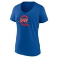 thumbnail image 2 of Women's Royal Chicago Cubs Stellar V-Neck T-Shirt, 2 of 3