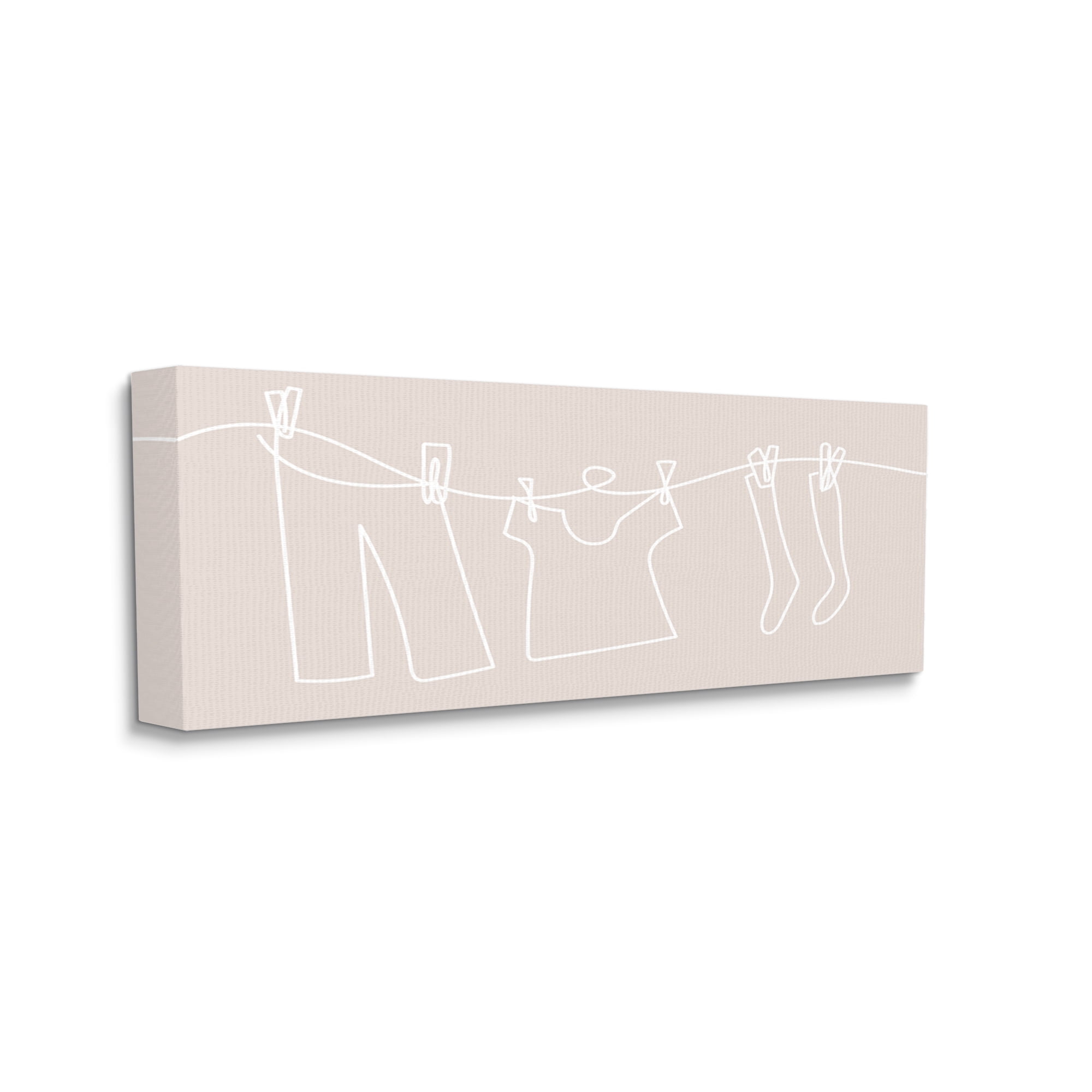 Stupell Industries Minimal Laundry Doodle Abstract Painting Gallery Wrapped Canvas Art Print Wall Art, 40 x 17