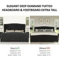 thumbnail image 6 of VanAcc Queen Size Bed Frame, Velvet Upholstered Bed with Deep Button Tufted Wingback Headboard, Black, 6 of 8