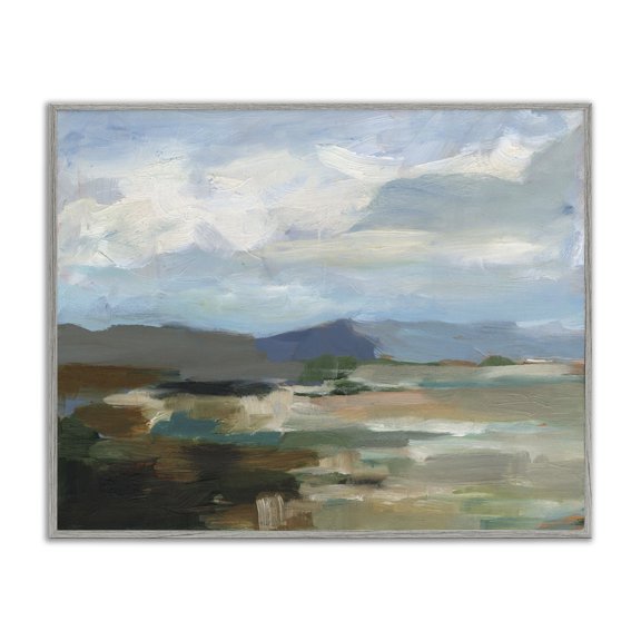 Stupell Industries Southwestern Abstract Cloudy Mountains Gray Framed Giclee Art, 30 x 24, by Ethan Harper