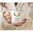 thumbnail image 4 of Koyal Wholesale Stainless Steel Campfire Coffee Mugs Gift Set, His Doe, Her Buck, Deer Antlers Graphic, 2-Pack, 4 of 5