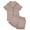 Champagne, variant on Womens Silk Satin Pajamas Set Short Sleeve 2-piece Sleepwear Button Down Pjs Sets, Champagne L