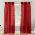 thumbnail image 6 of No. 918 Krista 1-Piece Holiday Twist Tab Sheer Tab Top Curtain Panel, 51"x96", Holiday Red, 6 of 8