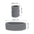 thumbnail image 2 of Uxcell 2 Sport Wristbands & 1 Headband Set Cotton Absorbent Athletic Sweatband Gray, 2 of 6
