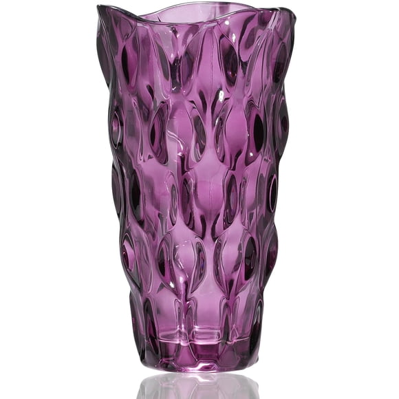 Jarrón CEMABT de cristal irrompible, 24 cm, 1,5 kg, para flores, color morado