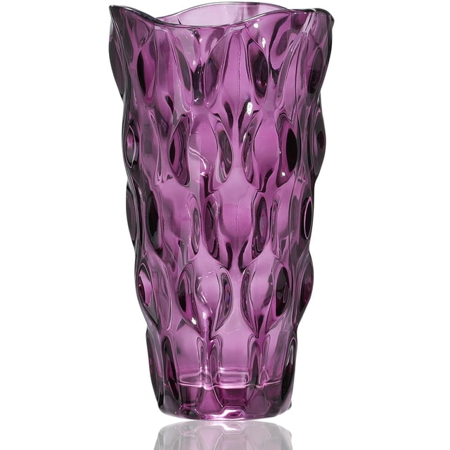 Jarrón CEMABT de cristal irrompible, 24 cm, 1,5 kg, para flores, color morado
