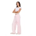thumbnail image 3 of Forever 21 Women's Light Pink Low-Rise Sweatpant, Wide-Leg with Lace & Stripe Trim,XL, 3 of 6