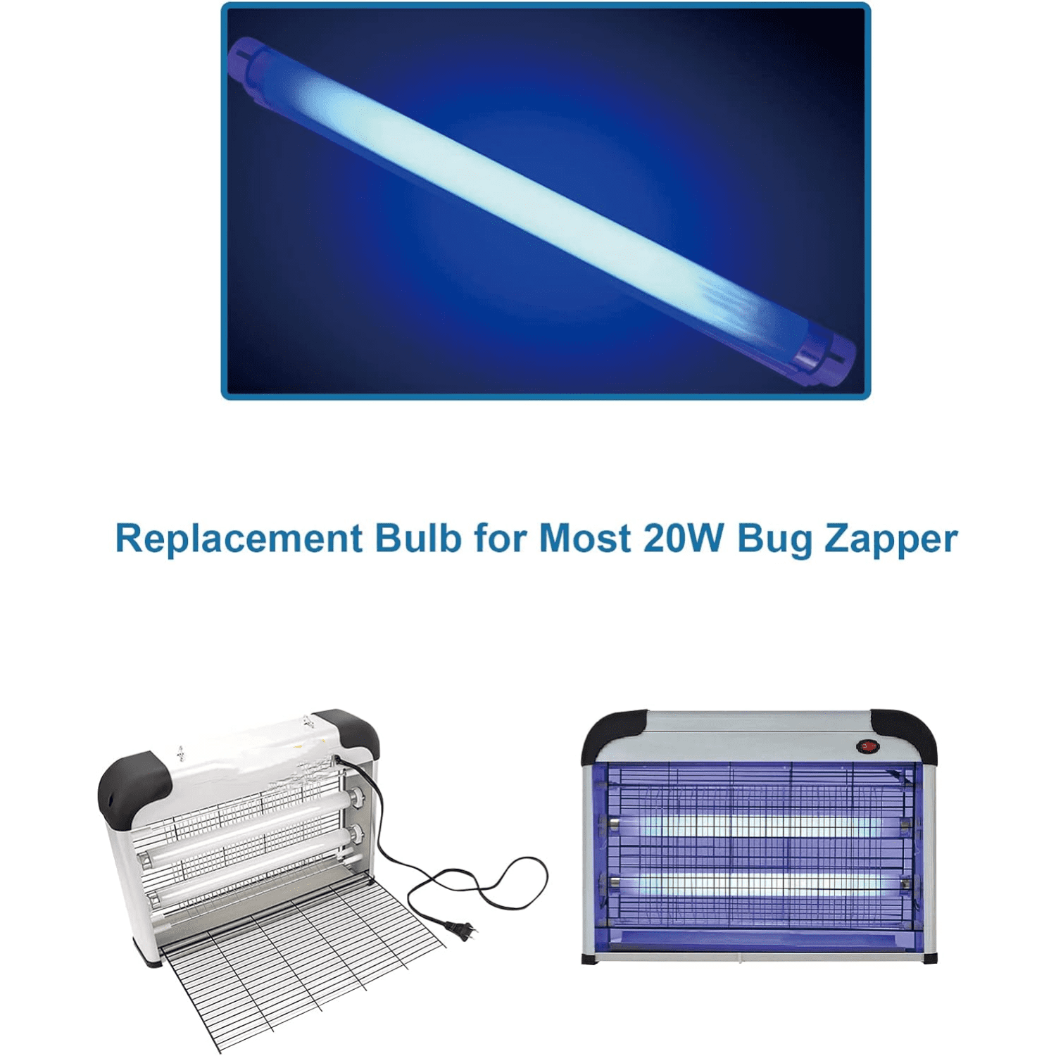 4 Pack Bug Zapper Replacement Bulb Light Tube 10W for 20W Electronic Bug Zapper, T8 Bulbs for Indoor Outdoor Mosquito Zapper Lamp